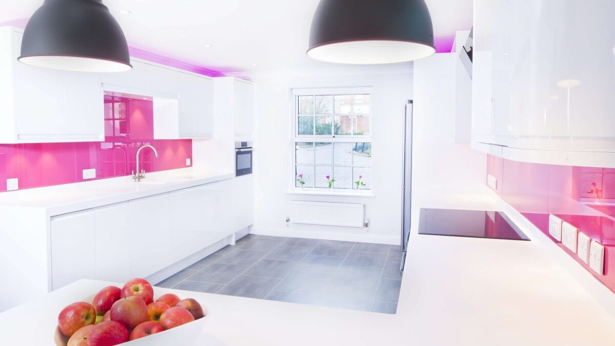 White and Pink Kitchen